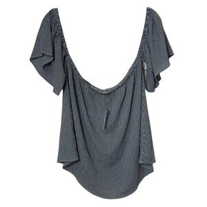 NWT Willow&Root XL Top Striped Blue White